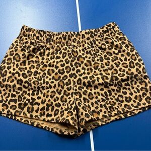 The Rolling Stones Brown and Black Leopard Shorts